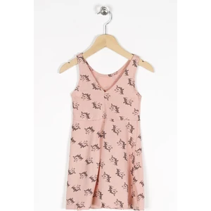 Kız Çocuk Regular Fit Unicorn Desenli Kolsuz Elbise