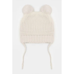 Çizgili Ekru Renk Bere