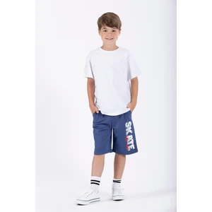 Skate Baskılı Indigo Renk Erkek Cocuk Kaprı