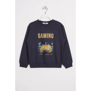 Gaming Baskılı Füme Renk Erkek Çocuk Sweatshirt