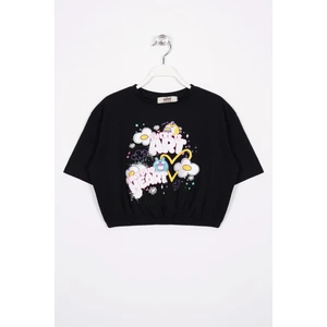 There Is Art  Baskılı Siyah Renk Kız Çocuk T-Shirt