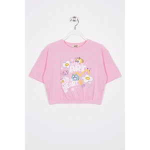 There Is Art  Baskılı Açık Pembe Renk Kız Çocuk T-Shirt