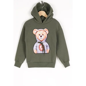 Erkek Çocuk Ayıcık Detaylı Kapüşonlu Sweatshirt