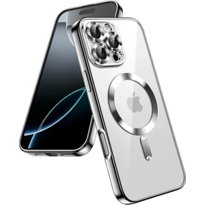 Apple iPhone 16 Pro Max Kılıf Kamera Lens Korumalı Magsafe Şarj Kilifi Şeffaf Renkli Yumuşak Kapak