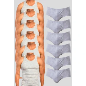 Erkek Pamuklu 6 Atlet 6 Slip Külot Set