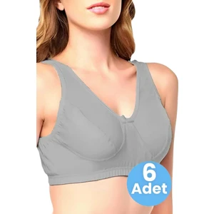 Kadın Pamuklu Penye Yarım Atlet Sütyen 6 Adet