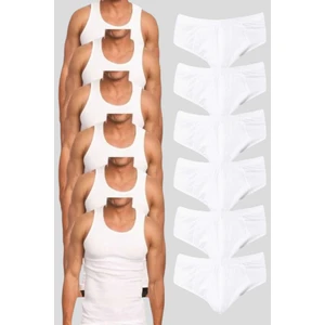 Erkek Pamuklu 6 Atlet 6 Slip Külot Set