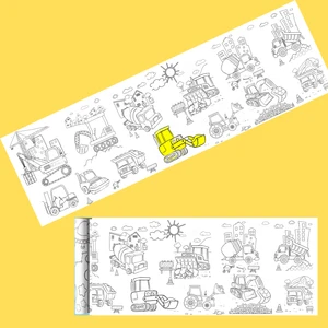 Dev Boyama Etkinlik Kağıdı Iş Makinaları Konsepti Anaokulu Kreşler Etkinlikler