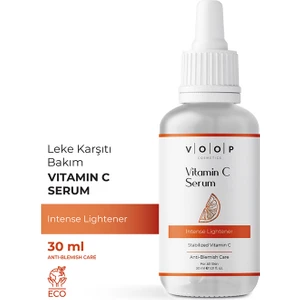VOOP C Vitamini Serum 30 ml – Ton Eşitleyici, Leke Karşıtı, Aydınlatıcı ve Nemlendirici Etki, Karma Cilt Tipleri İçin