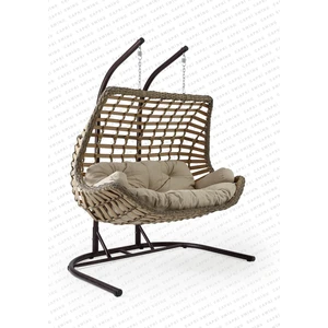 Capri Swing Cunda Çiftli Rattan Bahçe Salıncağı | Balkon Salıncağı