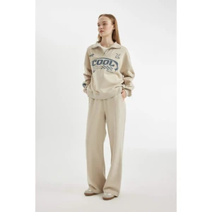 Coool Wide Leg Geniş Bol Paça Eşofman Altı Beli Lastikli Bağcıklı Cepli Basic Düz B3345AX24WN