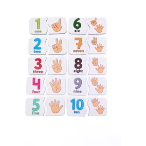 Erken Ingilizce ve Sayı Öğretimi Için Ahşap Ikili Puzzle Seti