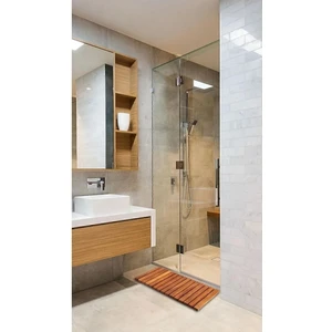 Mavi Trend Ahşap Paspas Banyo Paspası Duşakabin Lavabo Kapı Önü Paspas 68 x 40  cm  Büyük Boy