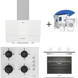 Beyaz Cam Ankastre Set 535 Hw -159 Gwh - 321 W Turbo + Su Arıtma Sürahisi