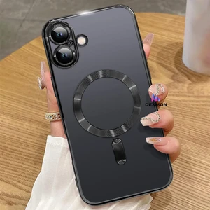 iPhone 16 Kılıf Kamera Lens ve Hoparlör Toz Korumalı Magsafe Şarj Özellikli Esnek Silikon