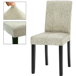 Jakarli Sandalye Örtüsü Çubuk Desen Yüksek Esnekli Sandalye Kılıfı( 6 Adet)