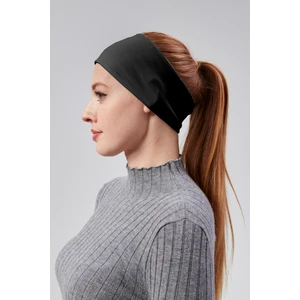 Sonbahar Moda Kadın Spor Saç Bandı Bandana Penye Esnek Bone Dikissiz Siyah