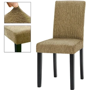 Jakarli Sandalye Örtüsü Çubuk Desen Yüksek Esnekli Sandalye Kılıfı( 6 Adet)