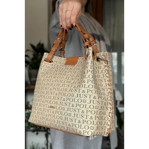 Just Polo Kadın Örgülü 4 Bölmeli Omuz Çantası ve El Çantası 2180-GD