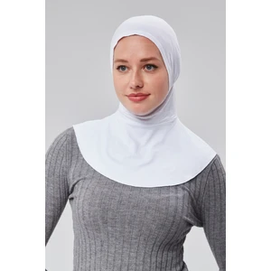 Sonbahar Moda Tesettür Penye Sporcu Boyunluklu Hijab Bone S200 Beyaz