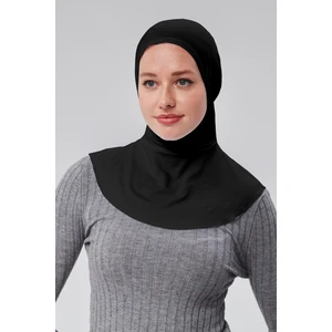 Sonbahar Moda Tesettür Penye Sporcu Boyunluklu Hijab Bone S200 Siyah