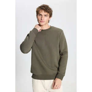 Altınyıldız Classics Erkek Haki Standart Fit Normal Kesim Içi Polarlı 3 Iplik Bisiklet Yaka Pamuklu Sweatshirt