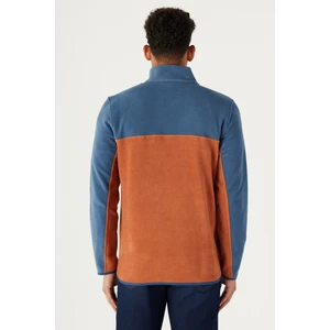 Altınyıldız Classics Erkek Indıgo-kıremıt Standart Fit Normal Kesim Günlük Rahat Çift Renkli Polar Spor Sweatshirt
