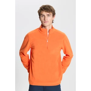 Altınyıldız Classics Erkek Turuncu Anti-pilling Tüylenme Yapmayan Standart Fit Dik Yaka Soğuk Geçirmez Polar Sweatshirt