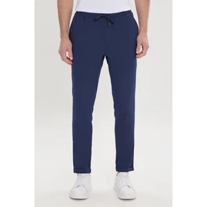 Altınyıldız Classics Erkek Lacivert Slim Fit Rahat Kesim Beli Bağlamalı Yan Cepli Jogger Pantolon
