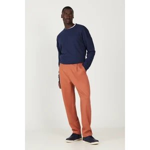 Altınyıldız Classics Erkek Açık Kahve Oversize Bol Kesim Desenli Pantolon
