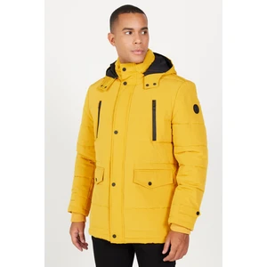Altınyıldız Classics Erkek Sarı Standart Fit Normal Kesim Dik Yaka Soğuk Geçirmez Outdoor Kaban
