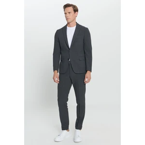 ALTINYILDIZ CLASSICS Erkek Antrasit Slim Fit Dar Kesim Mono Yaka Desenli Takım Elbise