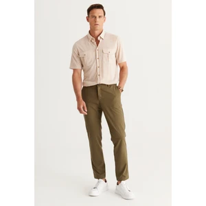 Altınyıldız Classics Erkek Haki Slim Fit Dar Kesim Esnek Pantolon