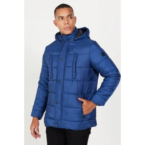Altınyıldız Classics Erkek Mavi Standart Fit Normal Kesim Dik Yaka Dolgulu Outdoor Şişme Kaban Mont
