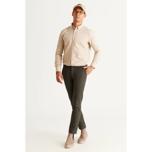 ALTINYILDIZ CLASSICS Erkek Yeşil Slim Fit Dar Kesim Yan Cep Pamuklu Esnek Rahat Armürlü Pantolon