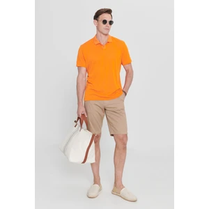 Altınyıldız Classics Erkek Turuncu Regular Fit Rahat Kesim Polo Yaka Etiket Detaylı Tişört