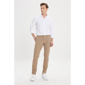 Altınyıldız Classics Erkek Camel Kanvas Slim Fit Dar Kesim Yan Cep Esnek Chino Pantolon