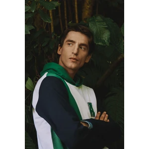 Altınyıldız Classics Erkek Beyaz-yeşil Standart Fit Normal Kesim Kapüşonlu Pamuklu Çizgili Sweatshirt