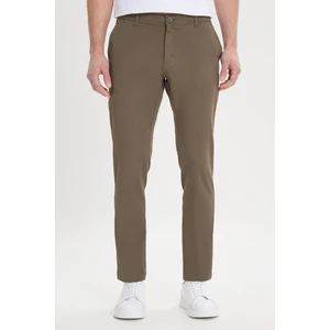 Altınyıldız Classics Erkek Haki Slim Fit Dar Kesim Pamuklu Yan Cep Esnek Chino Pantolon