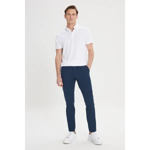 Altınyıldız Classics Erkek Lacivert Kanvas Slim Fit Dar Kesim Yan Cep Esnek Chino Pantolon