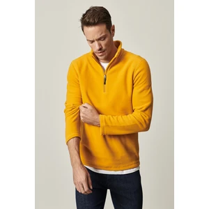 Altınyıldız Classics Erkek Sarı Anti-pilling Tüylenme Yapmayan Standart Fit Dik Yaka Soğuk Geçirmez Polar Sweatshirt
