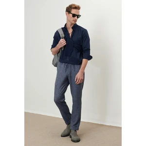 Altınyıldız Classics Erkek Koyu Lacivert Slim Fit Dar Kesim Düğmeli Yaka Pamuklu Oxford Gömlek