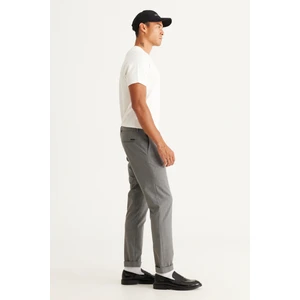 ALTINYILDIZ CLASSICS Erkek Gri Slim Fit Dar Kesim Beli Bağlamalı Desenli Esnek Pantolon