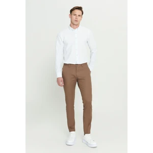 ALTINYILDIZ CLASSICS Erkek Camel Slim Fit Dar Kesim Armürlü Esnek Casual Pantolon