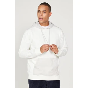 ALTINYILDIZ CLASSICS Erkek Ekru-bej Standart Fit Normal Kesim Kapüşonlu Cepli Sweatshirt.