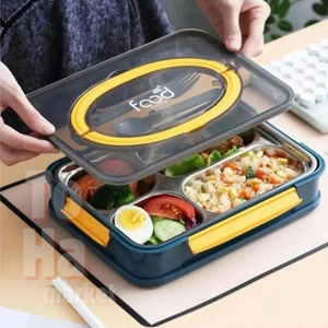 Lunch Box 1000 ml 4 Bölmeli Paslanmaz Çelik Lacivert BL-2201