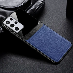 Samsung Galaxy S23 Ultra Kılıf Zebana Lens Deri Kılıf Lacivert