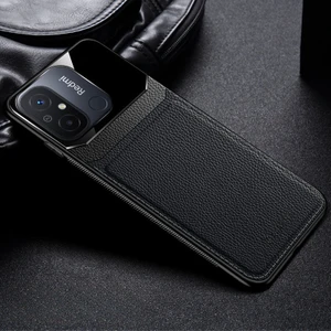 Xiaomi Redmi 12C Kılıf Zebana Lens Deri Kılıf Siyah