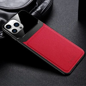 Apple iPhone 12 Pro Kılıf Zebana Lens Deri Kılıf Kırmızı