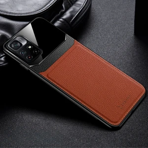 Xiaomi Poco M4 Pro Kılıf Zebana Lens Deri Kılıf Kahverengi